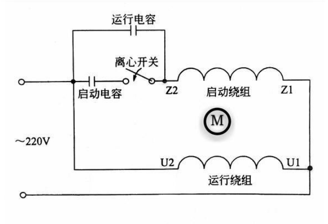 单相电机启动电容和运行电容的接线方法