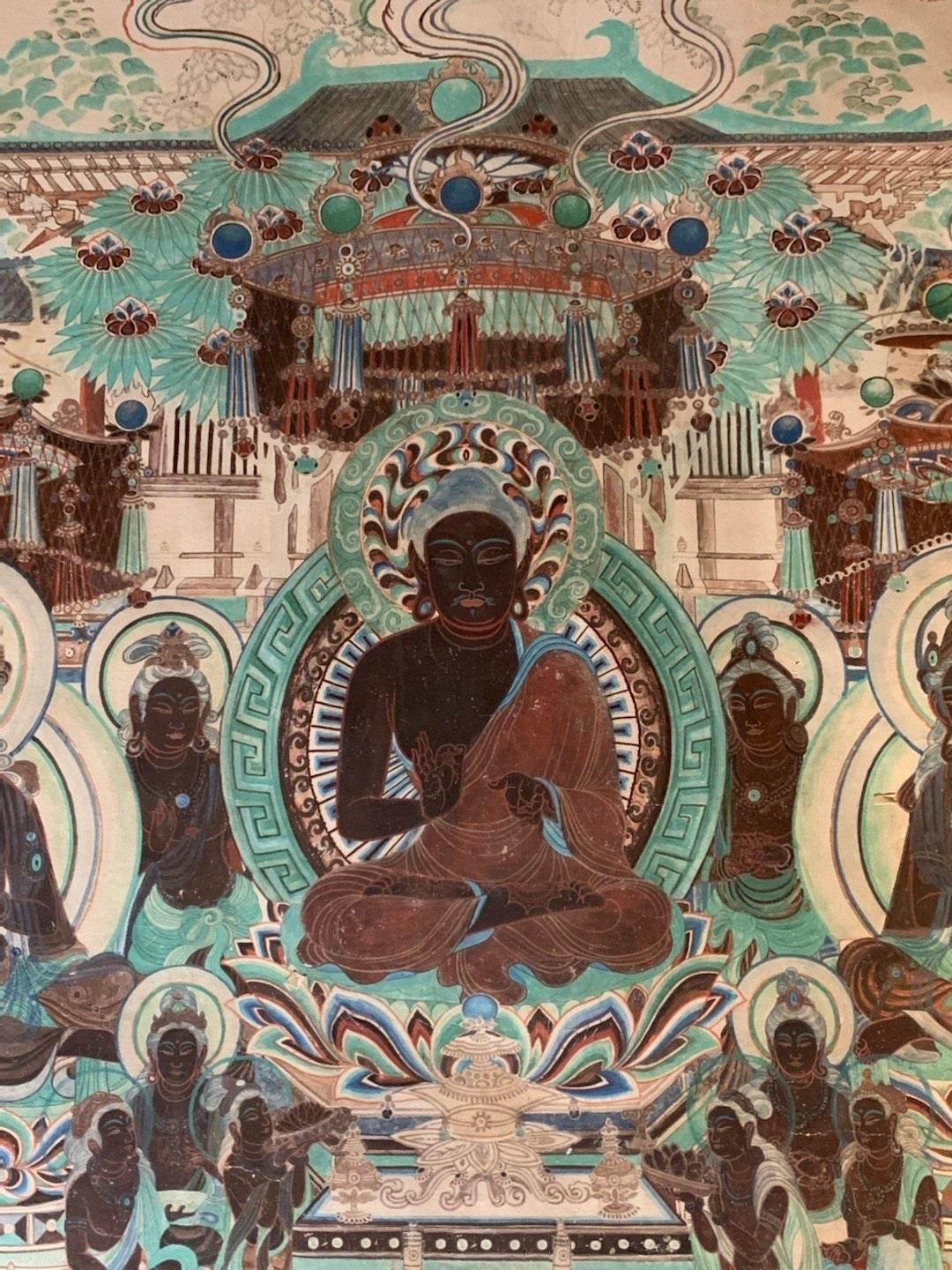 神游千年大美敦煌盛唐320窟北壁西方极乐净土佛刹清幽南壁飞天欢逐