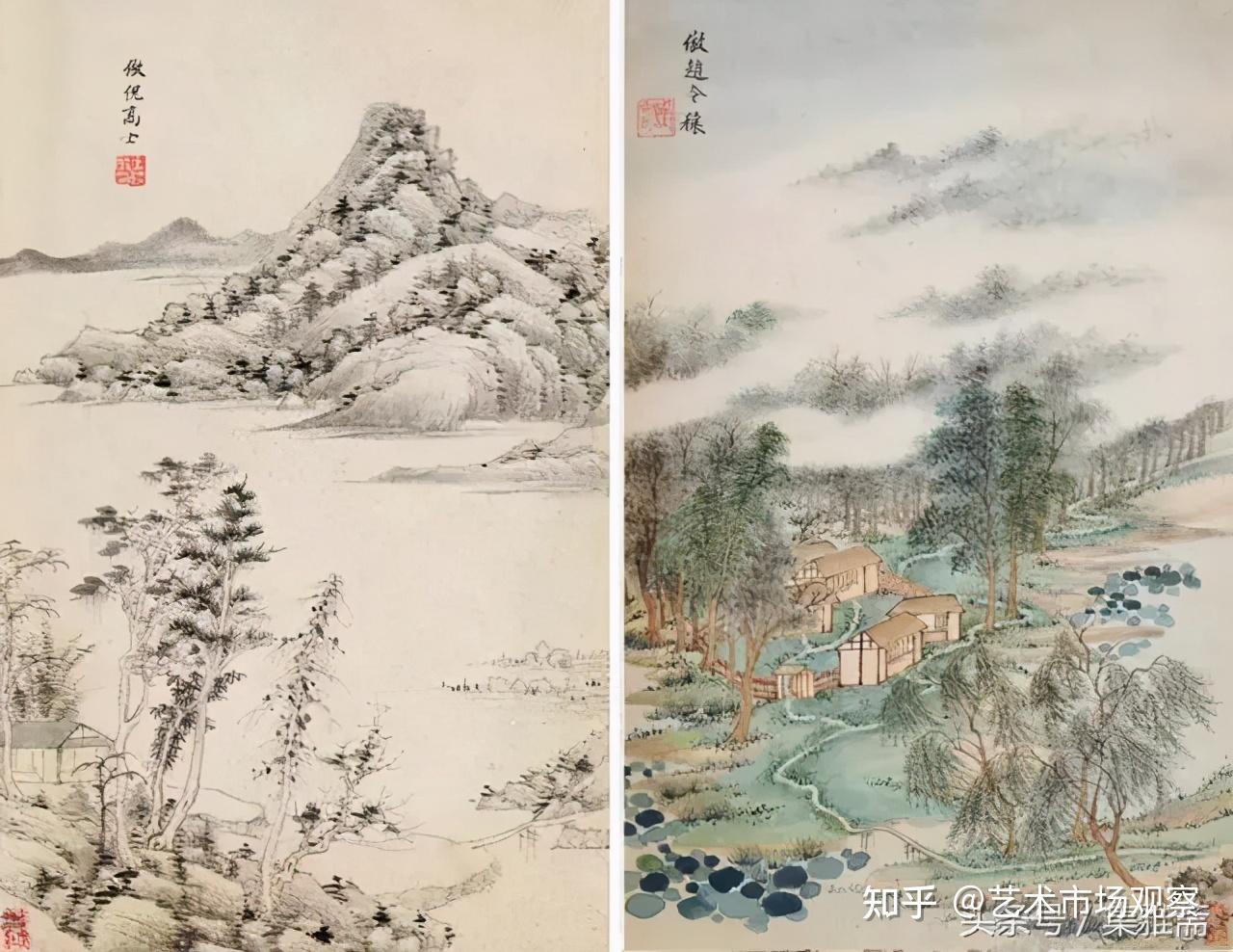 拍卖过亿的名作欣赏之王时敏《仿各家山水画册》 - 知乎