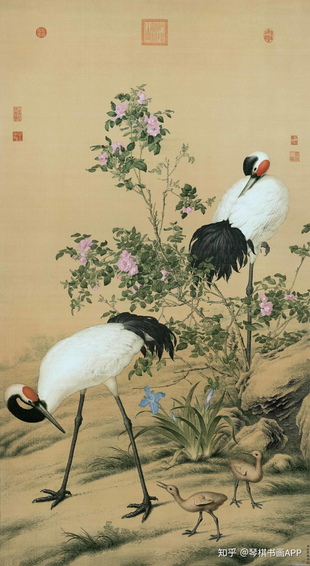 清郎世宁《八骏图》】 《八骏图》现藏台北故宫博物院，是在一棵