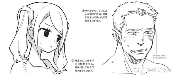 漫画表情画法害羞和难为情 知乎