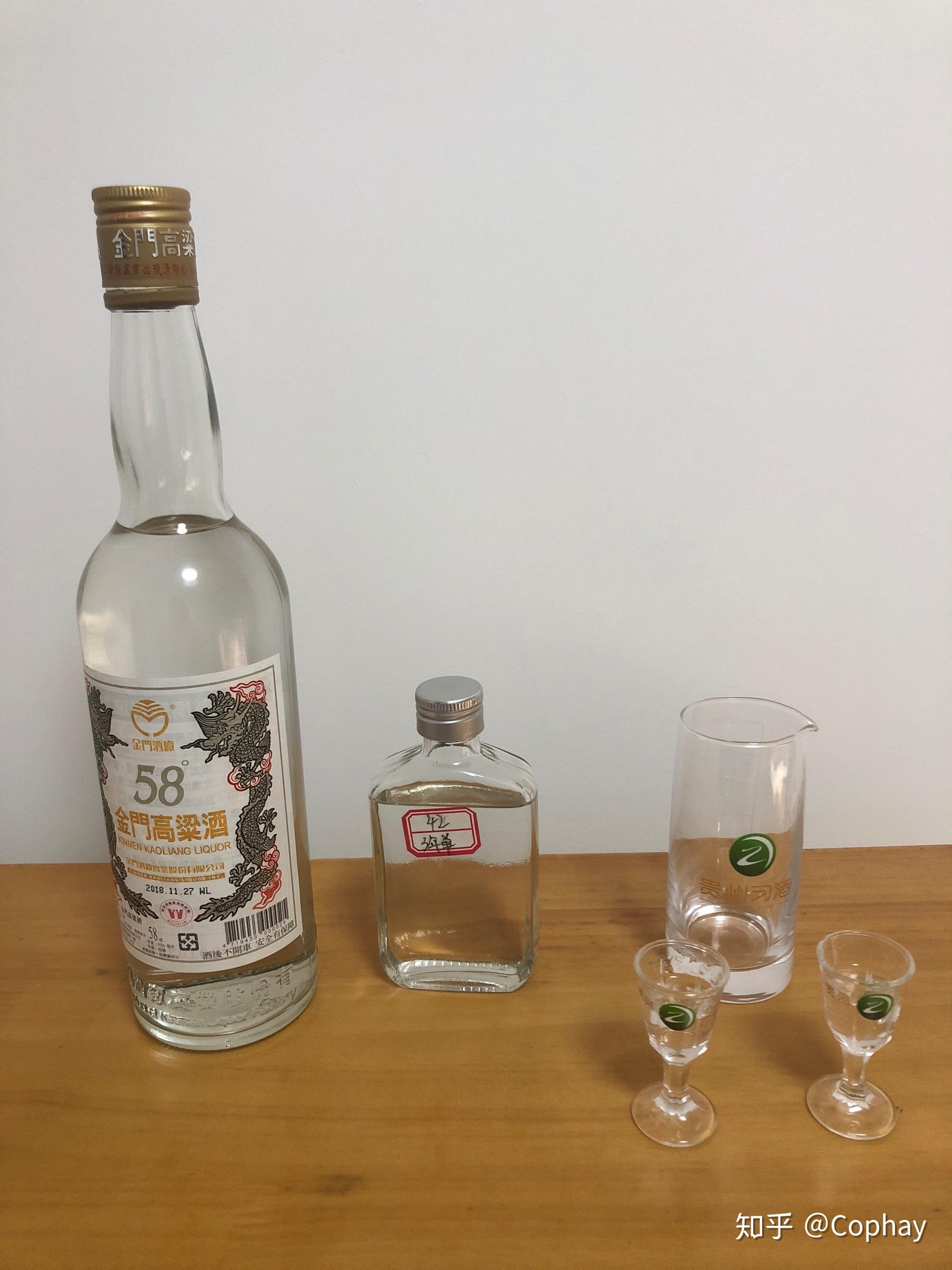 58度金门高粱白金龙和42度3年样品酒