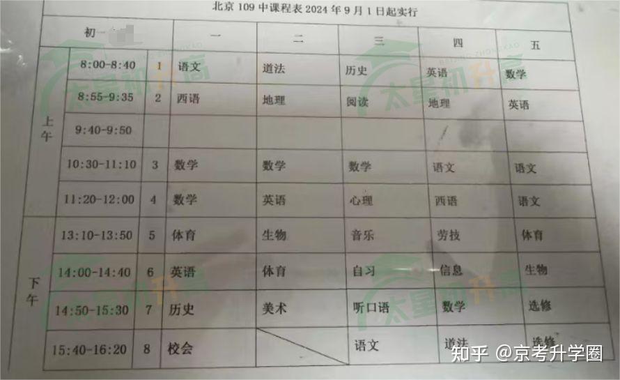 2025北京市多所小初高课程安排有改变!附初高中新学期课表 - 知乎