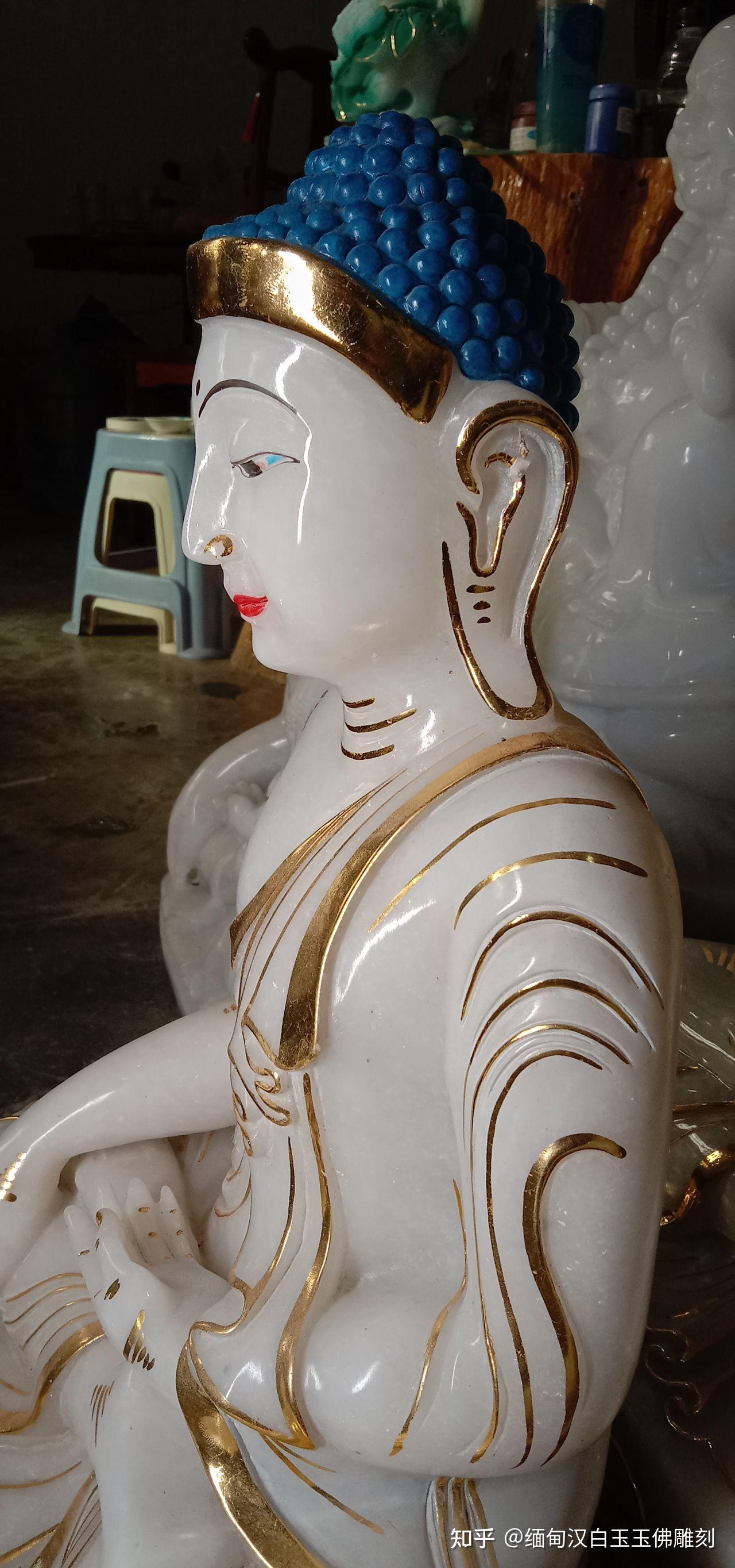 缅甸汉白玉玉佛雕刻转载请注明来源