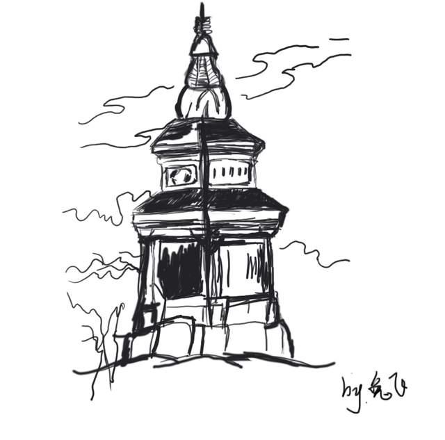 魅力渝中重庆菩提金刚塔下的扫地僧如这座佛塔一般的平静