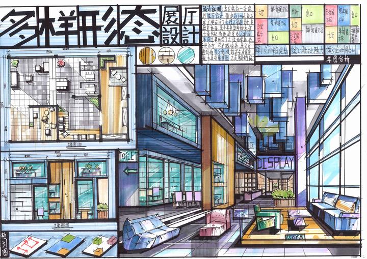 室内考研家具展厅空间设计——这么画! - 知乎