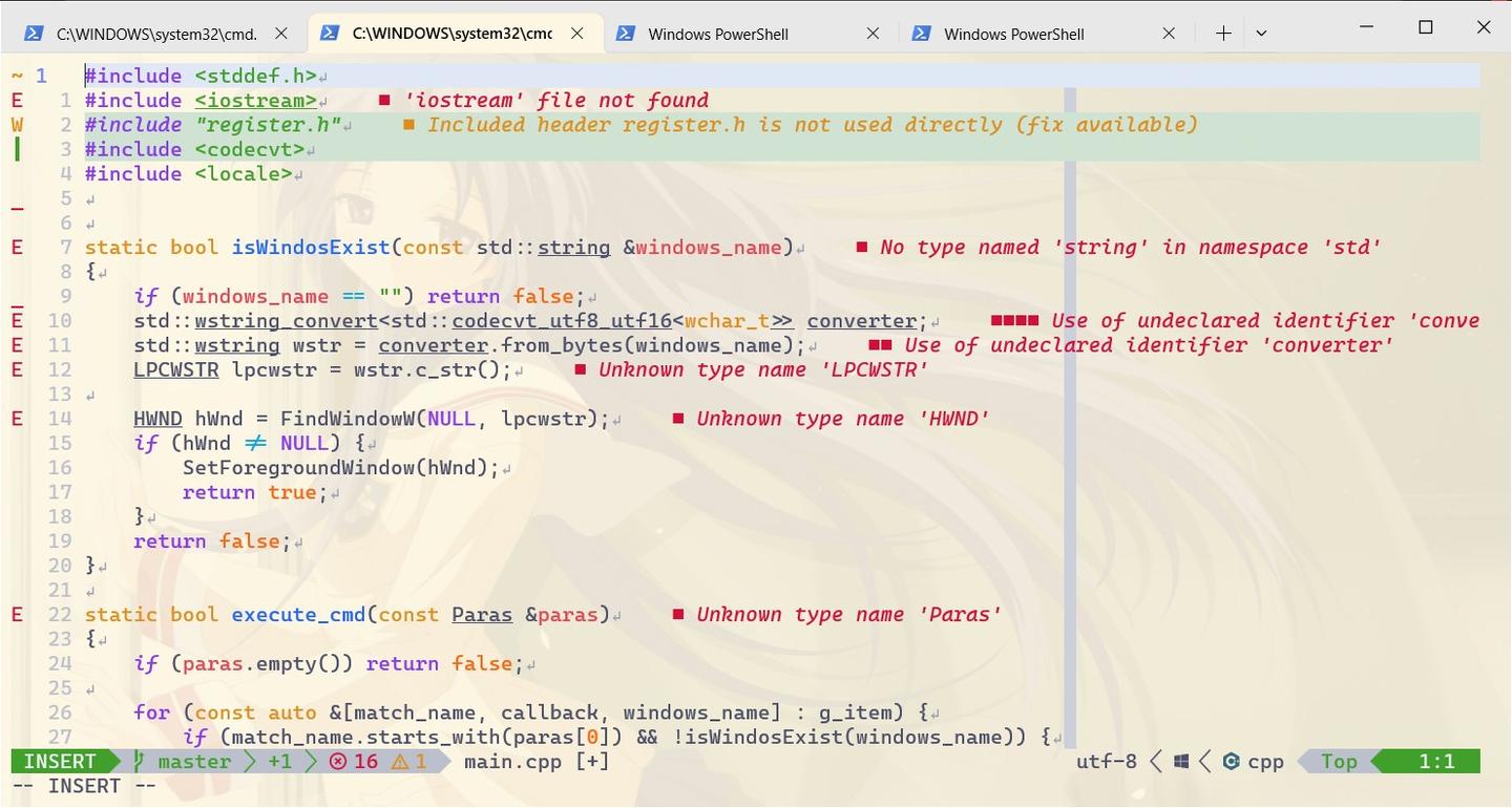 Neovim lsp clangd on windows mingw 