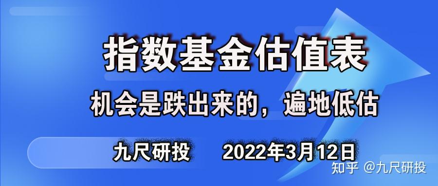 寬基指數最好的定投機會來了指數基金估值表2022312