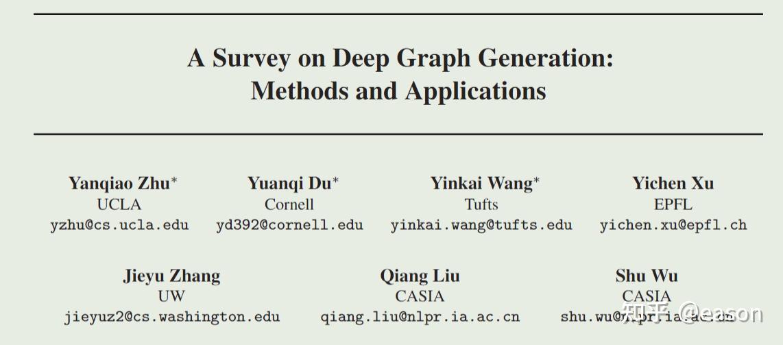 A Survey on Deep Graph Generation Methods and Applications图生成综述 - 知乎