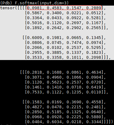 pytorch | softmax(x,dim=-1)参数dim的理解