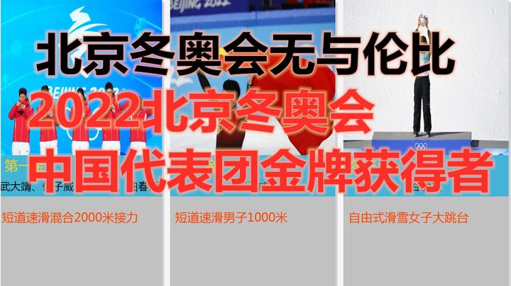 中國代表團yyds中國首次登上冬奧會金牌榜前三2022北京冬奧會中國代表