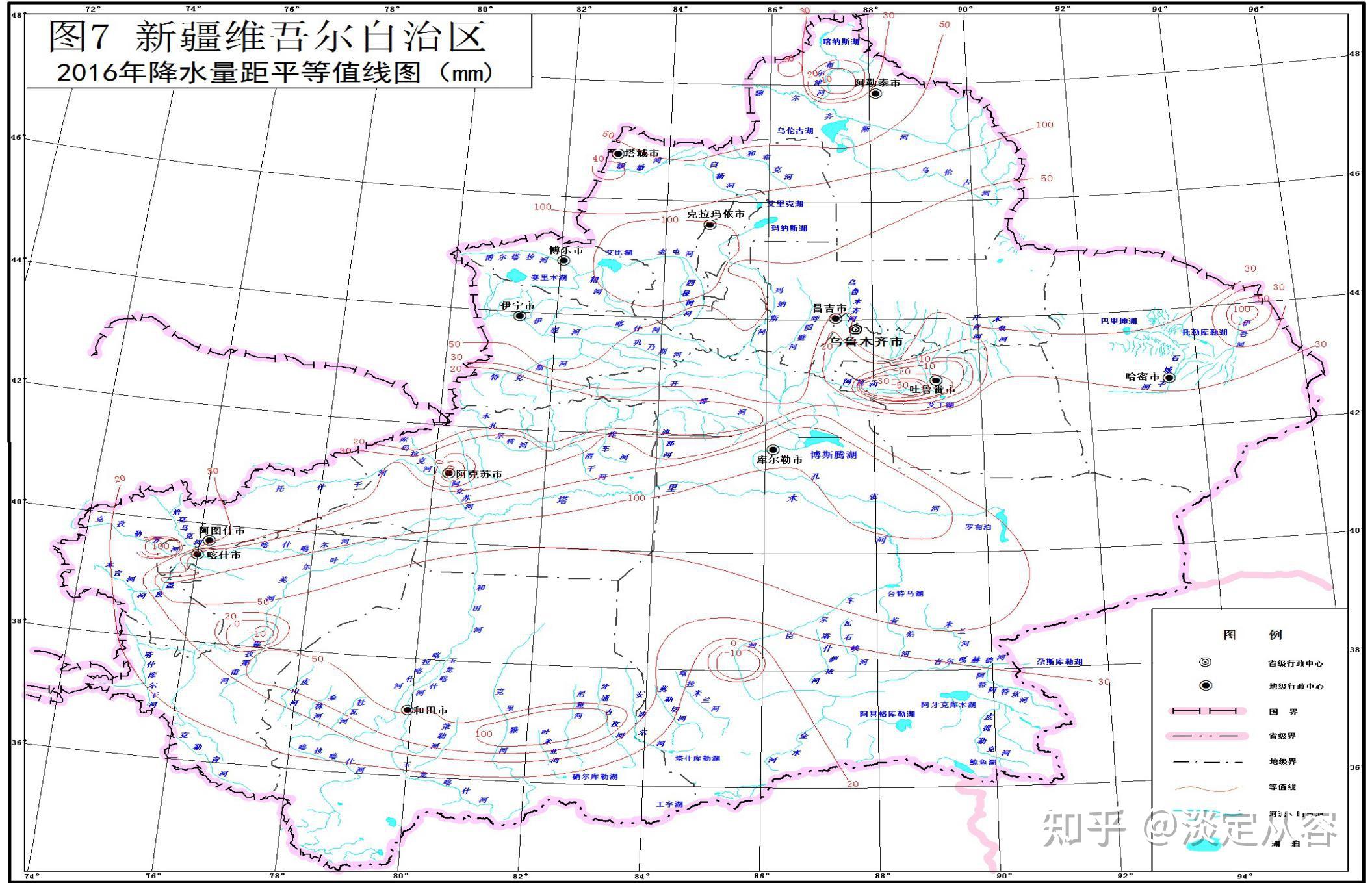 新疆降水量分布图