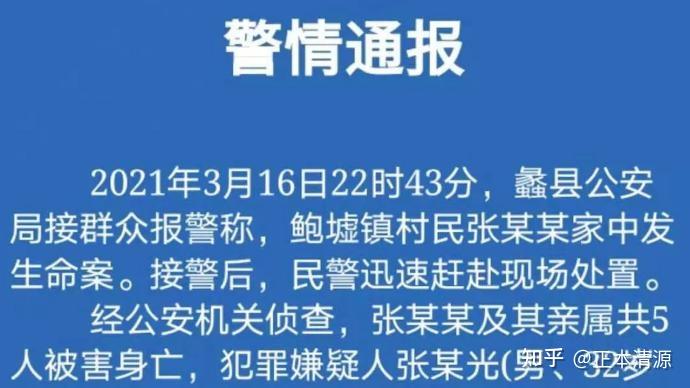 犯罪嫌疑人张某光(男,32岁,鲍墟镇村民)作案后自杀身亡.正本清源