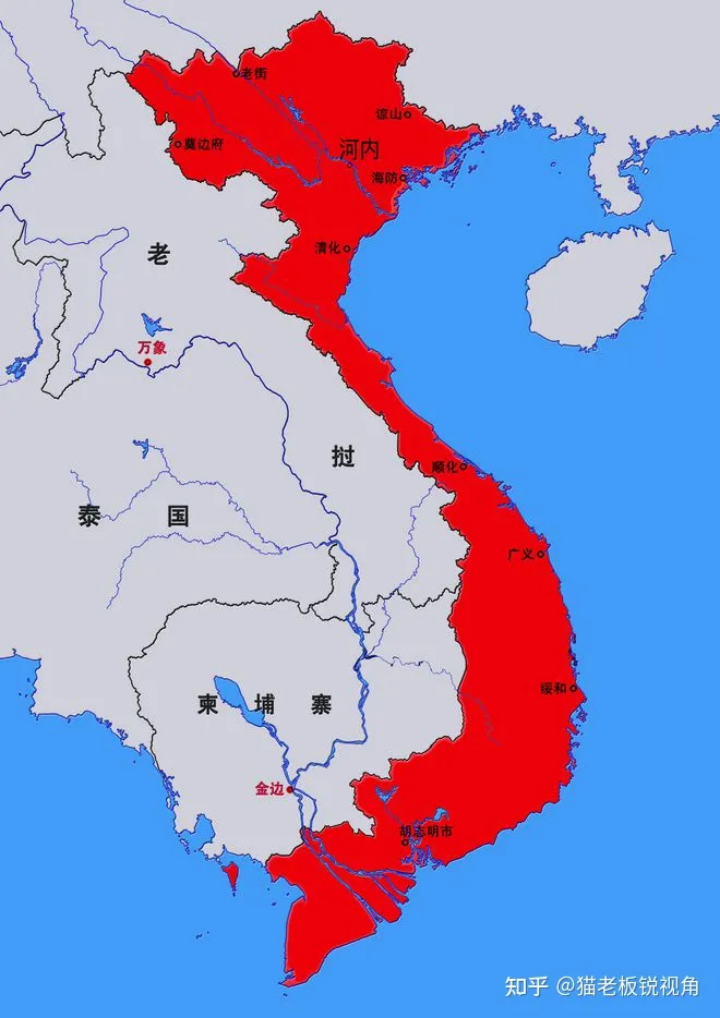 越南和周边国家地图