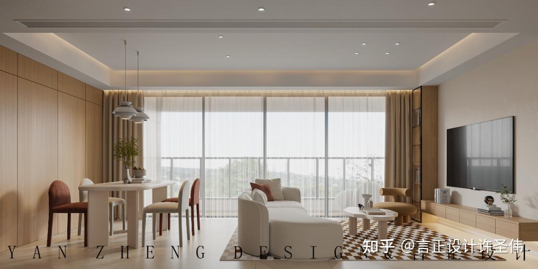 重庆室内设计工作室言正推荐【御璟悦来】奶油原木风收纳与美观并存的平衡空间 - 知乎